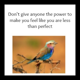 Don't give anyone the power to make you feel like you are less than perfect