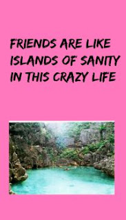 Friends are like islands of sanity in this crazy life