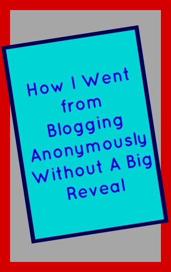 How I Went from Blogging Anonymously Without A Big Reveal text on a turquoise rectangle