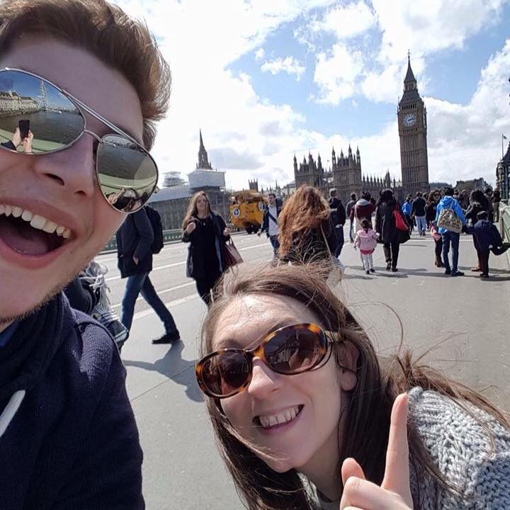 Cati from Quarter Life Crisis with her friend Matt