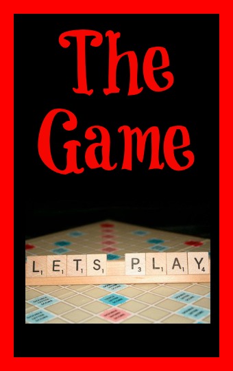 The Game - A Short Story in red text on a black background with let's play beneath it written in Scrabble tiles