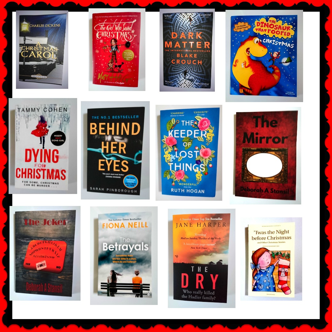 Collage of book covers for the giveaway prizes