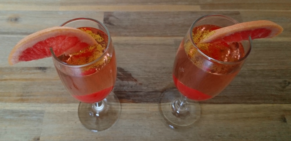 Glitter floating on the Christmas Gin Fizz