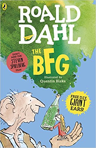 The BFG by Roald Dahl book cover (giveaway prize)