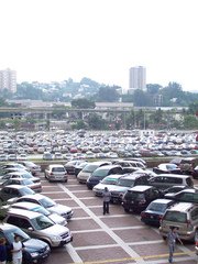 Car park with cars