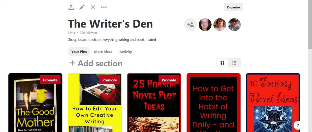The Writer's Den Pinterest board