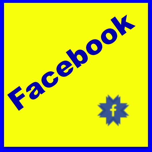 Fcaebook in blue text on a yellow background with the Facebook logo