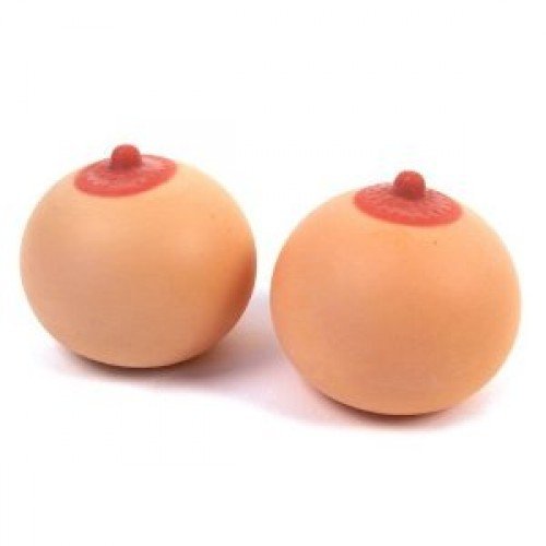 Boob shaped novelty stress balls