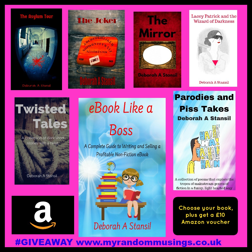 bLOG bIRTHDAY GIVEAWAY IMAGE - SELECTION OF MY BOOK COVERS AND AN AMAZON GUFT VOUCHER