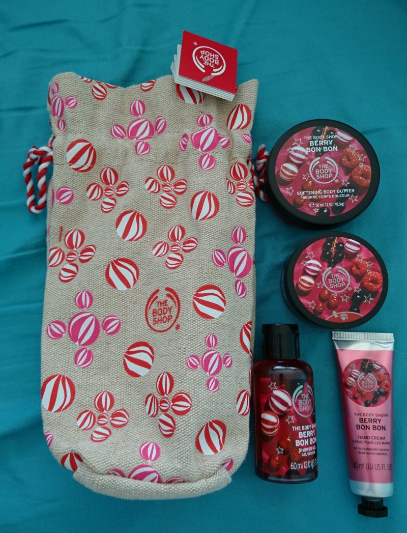 Body Shop gift set giveaway prize (items listed in the post)
